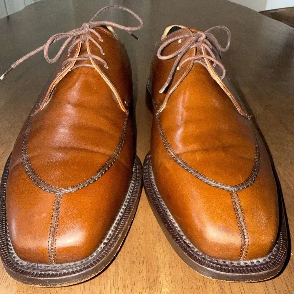 Mezlan Torello Apron Toe Derby Brown Leather Lace Up Dress Shoes Spain Mens 11W